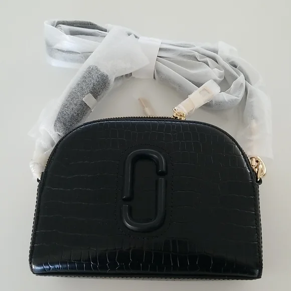 NWT Marc Jacobs Shutter Croc - Embossed Leather Crossbody Bag - Picture 3 of 8